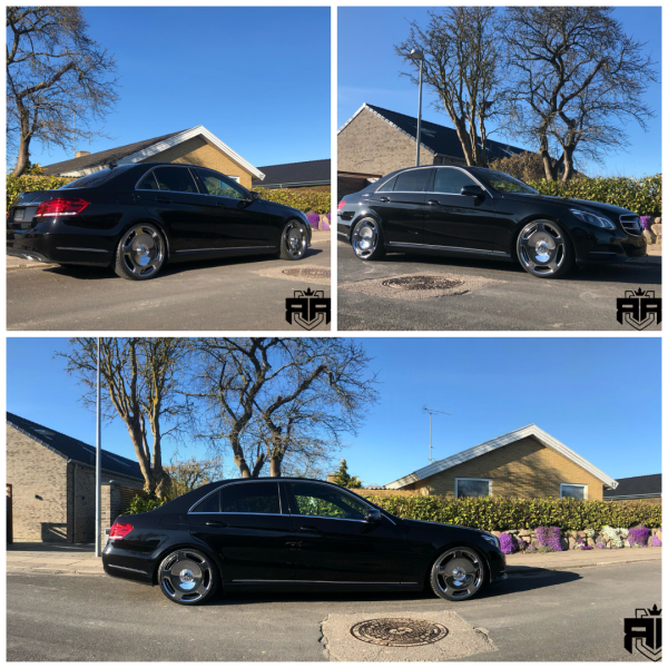 Mercedes E-klasse voorzien van 20 inch 5x112 JF Luxury FH Series 3068 - Vacuum Chrome Maybach