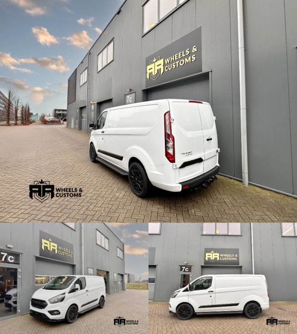 We hebben nieuwe wielen op deze Ford Transit Custom gemonteerd.  Brock B45 Satin Black Matt 18  Vredestein 235/50/18