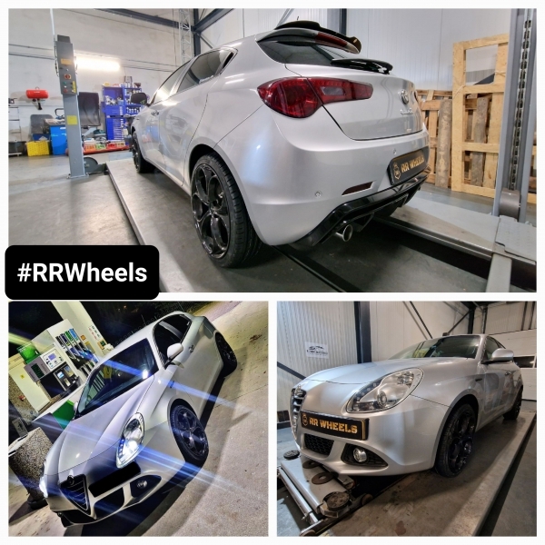 Deze Alfa Romeo Mito hebben wij voorzien van GMP Italia Drake velgen in Antraciet 19 inch 5x110 8J ET33 65.1. Perfect fitment en zeer mooie velgen voor deze auto!