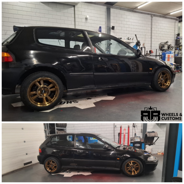 Honda Civic EG5 voorzien van 15 inch 4x100 YKW Wheels Y5030 Copper Bronze Inch: 15 J-waarde: 8.25 ET-waarde: 20