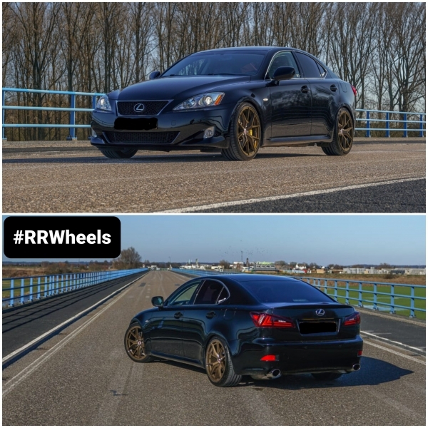 Lexus IS250 voorzien van YKW Velgen in 5x114,3 8.5J en 9.5J ET35 rondom in platina Brons!