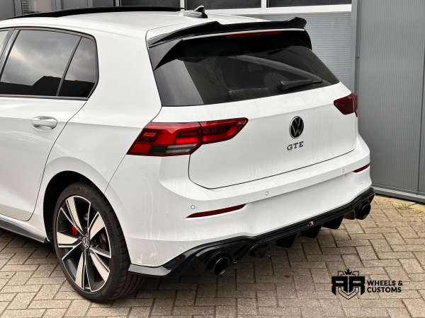 Rear Valance + Exhaust Black Ends Imitation Volkswagen Golf GTE / R-Line Mk8 / Mk8 Facelift / Diffuser Spoiler Cap V.2 Volkswagen Golf 7 Facelift R / R-Line / GTI 