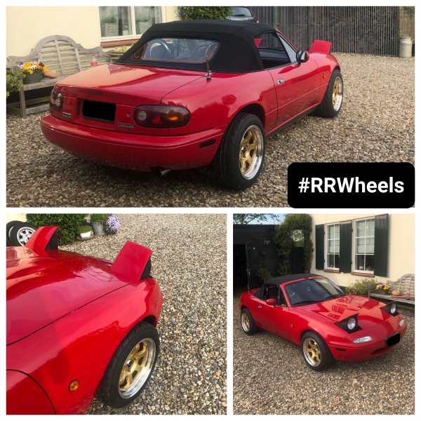  Wij hebben deze Mazda MX5 Miata voorzien van nieuwe JNC013 velgen in 15 inch 8J ET20 vol rondom.