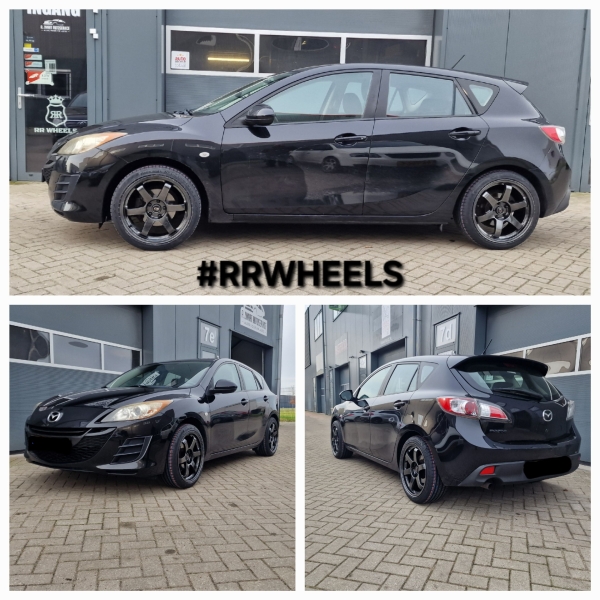 Deze Mazda 3 Mk2 hebben wij voorzien van nieuwe Rota Wheels type Grid in 18 inch 8.5J ET44 inclusief nieuwe Continental Premium contact 7 banden in 225 40 18!
