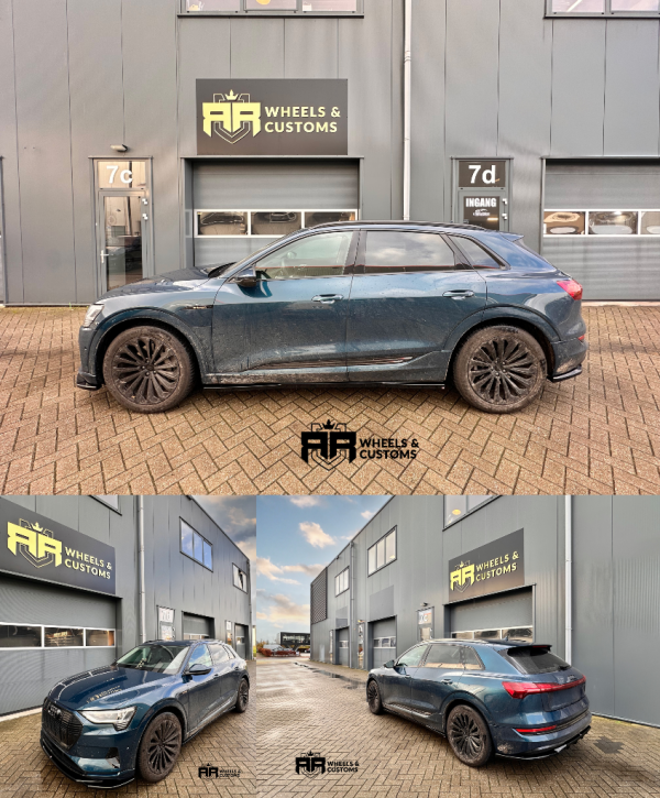 Wij hebben deze Audi E-Tron voorzien van een volledig pakket van Maxton Design.â  SIDE SKIRTS DIFFUSERS AUDI E-TRON Quattro & Sportbackâ  CENTRAL REAR SPLITTER (WITH VERTICAL BARS) AUDI E-TRON Quattro / Diffuserâ  FRONT SPLITTER V.1 AUDI E-TRON Quattro & Sportback  / Bumper Lipâ  â 