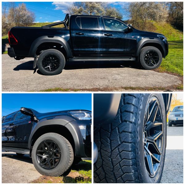 Toyota hilux 2024 voorzien van Fuel D437 CONTRA Satin black 18 inch 9J ET -12