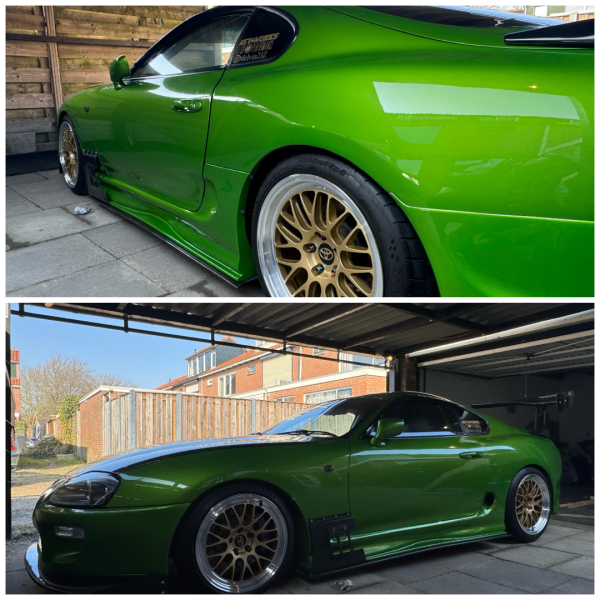 Toyota Supra voorzien van Custom Forged Velgen Vooras: 18 inch / 5x114.3 / 60.1 / m12x1.5  studs 9J ET23 Achteras: 18 inch / 5x114.3 / 60.1 / m12x1.5 studs / 10.5J / ET38