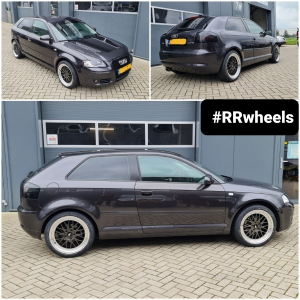 Audi A3 voorzien van 18 inch JR23 Hyper Gray velgen in 5x112 8.5J ET45 inclusief Pirelli P Zero Nero GT in 225 40 18.