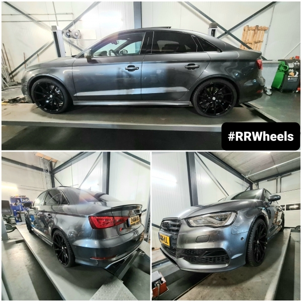  Audi S3 met nieuwe JF Luxury wielen VS1085 Gloss Black in 19 inch 5x112 8.5J ET40 en nieuwe Yokohama BluEarth Winterbanden in 235 35 19!