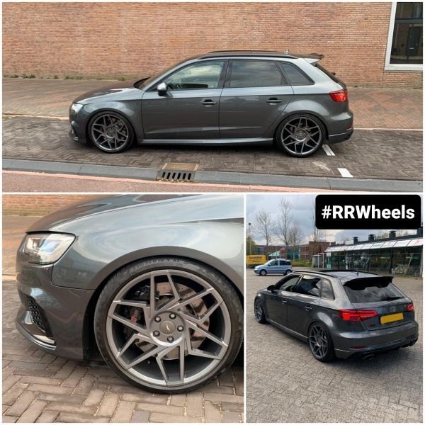 Audi RS3 voorzien van Veemann VFS27R 19 inch 8.5J 5x112 ET42 Gloss Graphite.