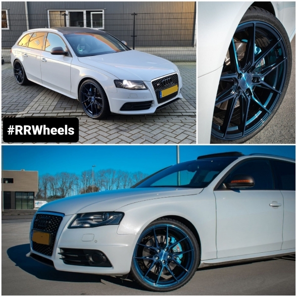 Audi S4 (B8 / Combi) voorzien van 20 inch Riviera RF107 wielen in Aqua Brushed kleur! - 20 inch 5x112 8.5J ET35 velgen inclusief nieuwe Hankook S1 Evo3 in 255 30 20.