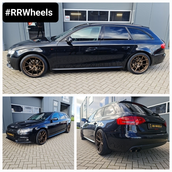  Audi A4 B8 met nieuwe Japan Racing SL01 Matt Bronze in 19 inch 5x112 9,5J ET40 rondom inclusief nieuwe Continental Sport 7 in 255 35 19!