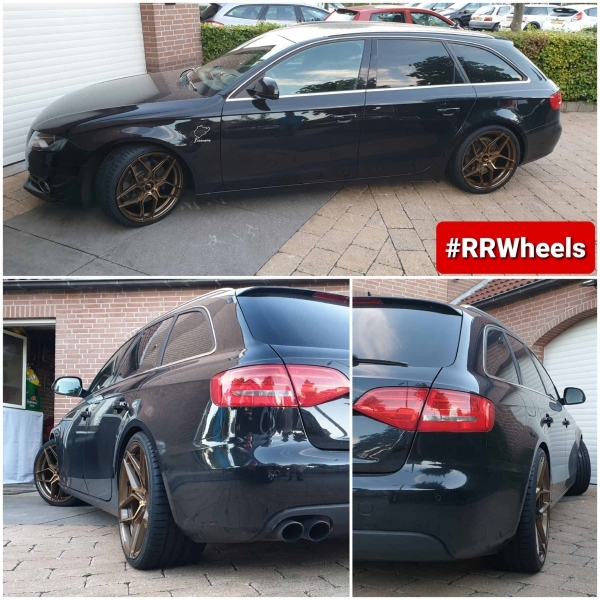 Audi A4 B8 met nieuwe Japan Racing JR34 Bronze in 19 inch 5x112 8.5J en 9.5J ET40 / 42 inclusief nieuwe Hankook Ventus banden in 225 35 19 en 255 30 19.