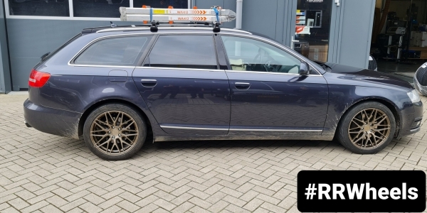 Audi A6 voorzien van 18 inch F1R - F103 Brushed Bronze velgen in 5x112 8.5J ET40.