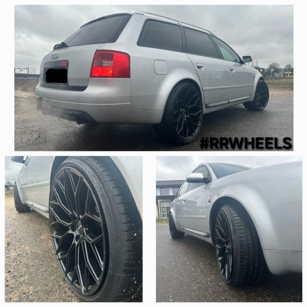 Deze Audi S6 C5 Avant 4.2 V8 uit 1999 hebben wij voorzien van nieuwe 20 inch Veemann Velgen type VFS66 in Hoogglans Zwart 10J ET42!
