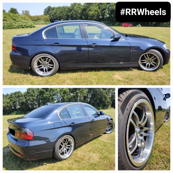  BMW E90 voorzien van 18 inch verspringende wielen van Rayone Speed â€‹â€‹007 in 8.5J ET30 en 9.5J ET20!