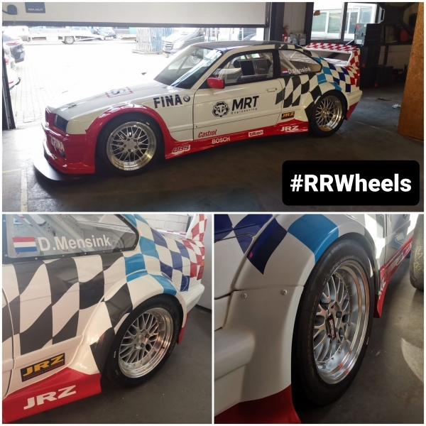 Deze BMW E36 voorzien van ESR SR05 in 5x120 18 inch 9.5J ET35 en 10.5J ET22 Hyper Silver. Ready for trackday! Schtterende fitment.