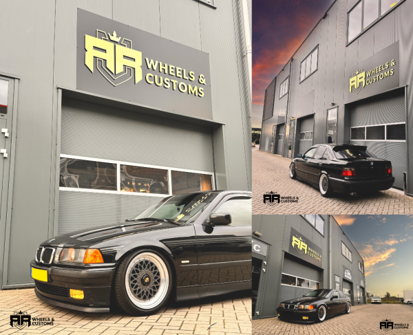 Deze nette Bmw e36 mogen voorzien van nieuwe 17 inch velgen in 5x120 Rondom 8J ET30