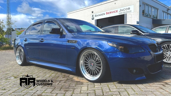 BMW 5-serie E60 voorzien van YKW Wheels Y9670 - Carbon Grey Machined Lip - Breedset Alpina 19 inch 8.5J ET20 / 10J ET25