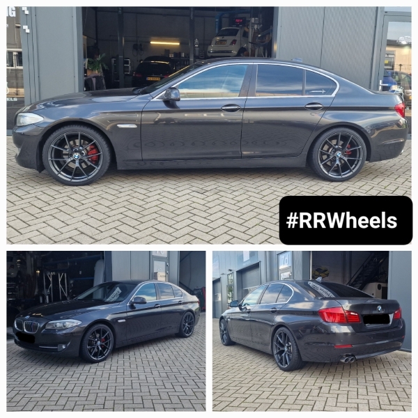 BMW 5 serie F10 hebben wij voorzien van 20 inch 5x120 JF Luxury - DH7 series - Dark Gun Metal wielen in 8.5J ET35 en 10J ET45 inclusief nieuwe Hankook banden in 245 35 20 en 275 30 20!