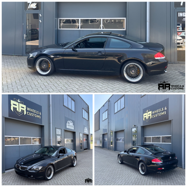 BMW 645ci E63 voorzien van YKW Wheels Y9670 - Carbon Grey Machined Lip - Breedset Alpina 8.5J ET 20 /  10J ET25 Met 245 40 19 en 275 35 19 continental