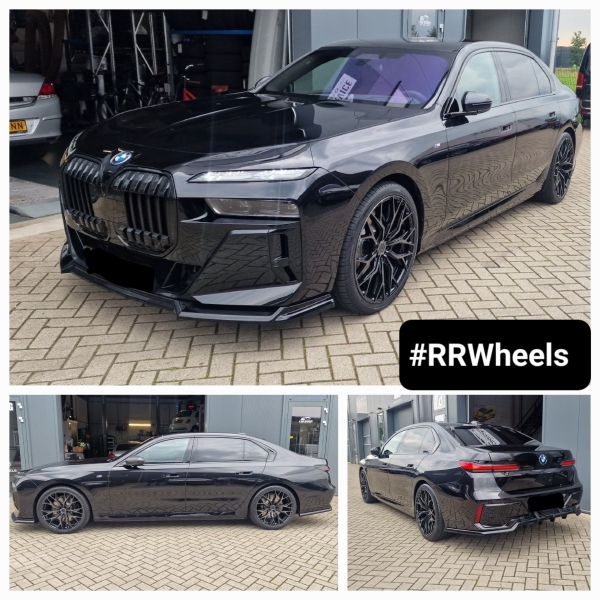We hebben deze nieuwe v Bmw I7 G70 voorzien van 22 inch Concaver wheels type CVR1 Double Tinted Black in 9J ET20 en 11J ET45 5x112 inclusief 265 35 22 en 305 30 20 banden van Hankook S1 Evo3!