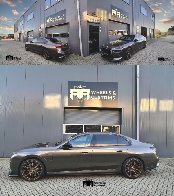 Wat een geweldig resultaat op deze BMW G70. â  Concaver CVR7 22inch 9J ET 20 & Concaver CVR7 22 inch 10,5J ET 39 â   2x PIRELLI 255/35/22 PIRELLI 285/30/22 â  Deze velgen zijn voorzien van nieuwe 433Mhz TPMS Sensoren