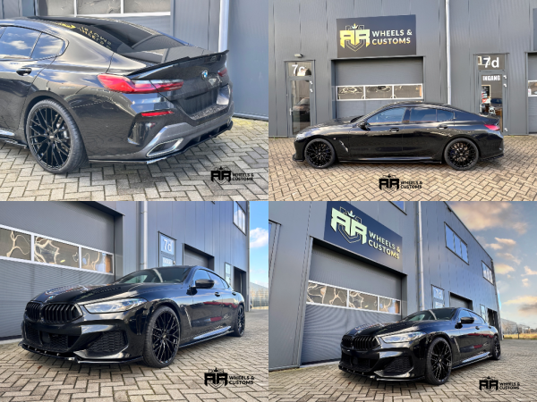 21 inch Et: 25 / 41 J9 / 10  Hankook 255/30/21 & 295/25/21 Front Splitter V.3 BMW 8 Coupe G15 / 8 Gran Coupe M-pack G16 / Bumper Lip Central Rear Splitter (with vertical bars) BMW 8 Gran Coupe M-Pack G16 / Diffuser Side Skirts Diffusers V.2 BMW M8 Gran Coupe F93 / 8 Gran Coupe M-Pack G16 Spoiler Cap BMW 8 Gran Coupe M-Pack G16