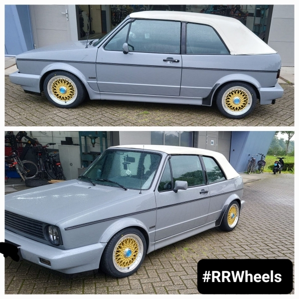 Volkswagen Golf 1 Cabrio met nieuwe 15 inch Lenso BSX wielen in 7J ET30 inclusief Toyo Proxes banden in 195 45 15!