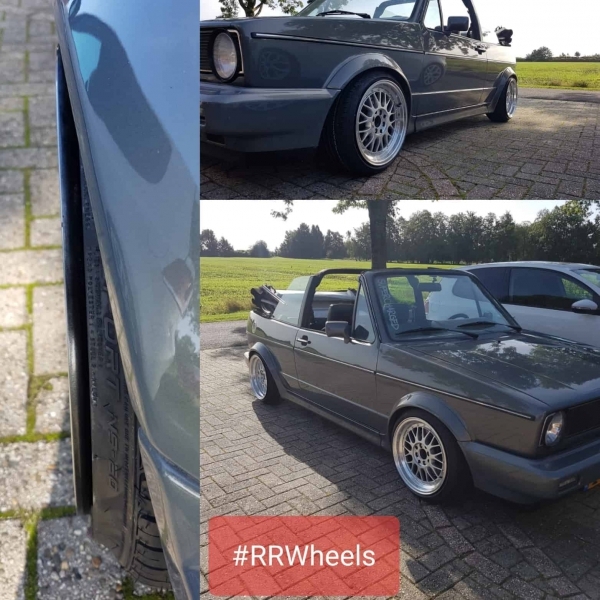 VW Golf 1 cabrio voorzien van een 16 inch breedset 8J en 9J ET35.
