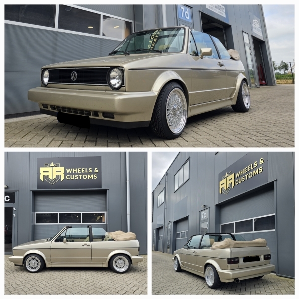 Volkswagen Golf 1 Cabrio met 15 inch Lenso BSX velgen in 7J ET20 en 2x 8J ET25 inclusief nieuwe Nankang NS2 banden in 165 50 15 en 195 45 15!