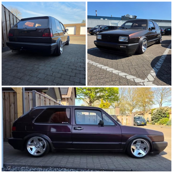 Volkswagen Golf 2 voorzien van 3SDM 0.05 et20 CB73.1 Silver Cut 16 inch 9J