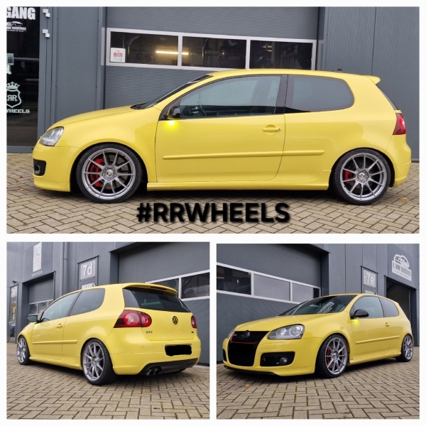 VW Golf 5 GTI Pirelli voorzien van 18 inch Motec Ultralight velgen in 8J 5x112 ET45 inclusief 225 35 18 Pirelli banden.