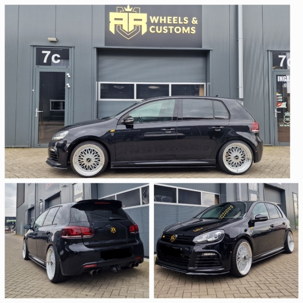 Deze Volkswagen Golf 6 hebben wij voorzien van een 19 inch breedset velgen van Bazo Wheels in 19 inch 8.5J ET40 en 9.5J ET40 inclusief 215 35 19 en 225 35 19 Hifly banden. Geweldig resultaat!