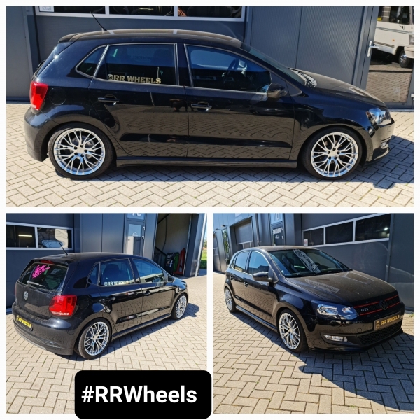 Volkswagen Polo MK5 met 17 inch BE Wheels Force 4 17 inch 7.5J 5X100 ET35 Hyper Silver van Breyton! Schitterende velgen voor deze auto.