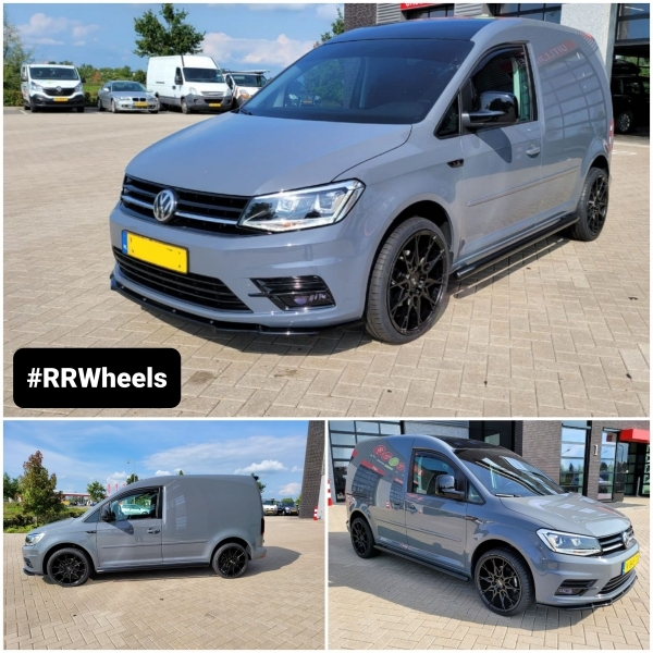 Volkswagen Caddy voorzien van 19 inch Nice Staccato velgen in Gloss Black 5x112 8.5J ET42 rondom