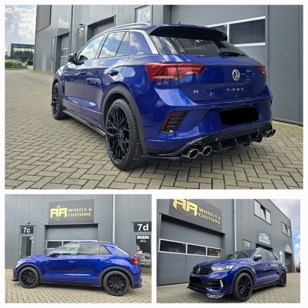 Volkswagen T-Roc R hebben wij voorzien van nieuwe Concaver CVR1 velgen in 19 inch 8.5j ET45 Platinum black inclusief Michelin banden. We hebben ook een volledige Ingo Noak Tuning Kit gemonteerd op deze auto! 