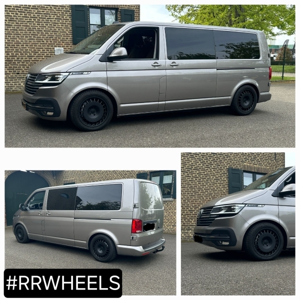 Volkswagen Transporter T6.1 Bully voorzien van 18 inch Rota Wheels D154 in 5x120 8.5J ET35 Flat Black!