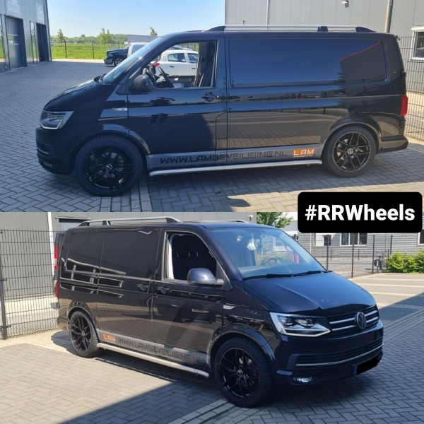 Volkswagen T5 voorzien van 20 inch Veemann VC03 velgen in 9J 5x120 ET35 inclusief Vredestein Quatrach Pro banden in 255 40 20. Tevens de wagen voorzien van 4cm H&R Verlagingsveren rondom.