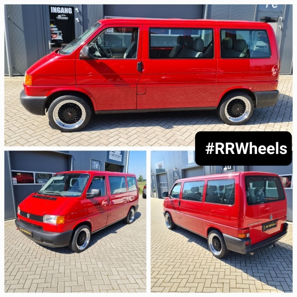 Deze oude Brandweerwagen Volkswagen T4 hebben we voorzien van nieuwe 18 inch Japan Racing Wheels JR9 inclusief 225 45 18 banden van Milestone. Ook hebben we Eibach Springs gemonteerd! Geweldig resultaat!