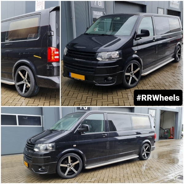 Volkswagen T5 voorzien van een 20 inch JNC026 breedset. 8.5J ET35 met 9.5J inclusief nieuwe Toyo proxes sport banden in 245 40 20 en 275 35 20