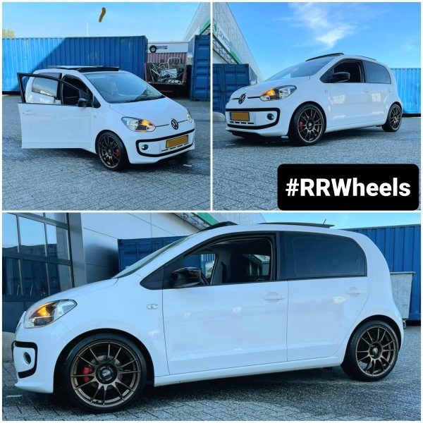 Volkswagen Up voorzien van 17 inch OZ-Racing Ultraleggera Velgen Flat Bronze 17 Inch 7J ET37 inclusief Falken Ziex ZE310 in 195 40 17! Wat een geweldige upgrade voor deze auto. Velgen maken de auto!
