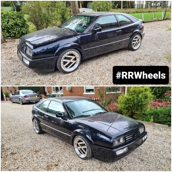 Volkswagen Corrado van deze unieke VW logo velgen voorzien. In 17 inch 5x100 7.5J ET30 rondom.