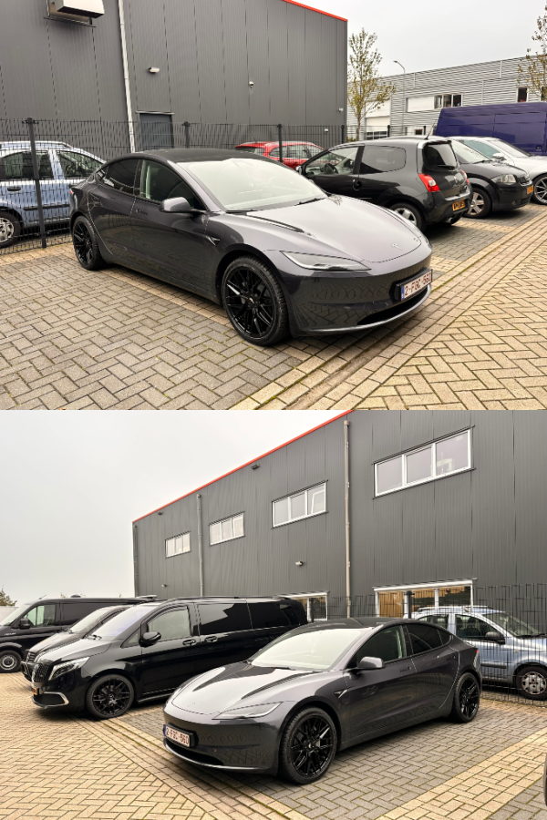 Wij hebben deze Tesla Model 3 highland voorzien van een nieuwe set velgen. JR28 19X8.5 ET 35 JR28 19X9.5 ET 40 Bij deze set hebben we De Bluetooth Sensoren gemonteerd.  We hebben de banden geleverd van Michelin in de volgende maten: 275/35/19 235/40/19